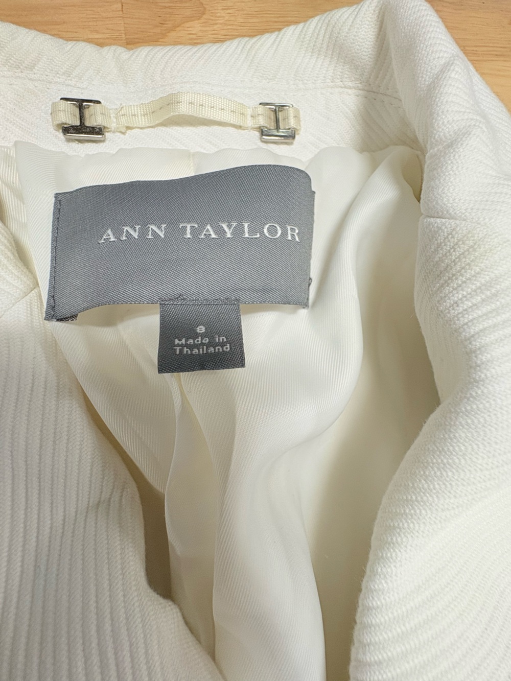 Ann Taylor Cream Textured Jacket